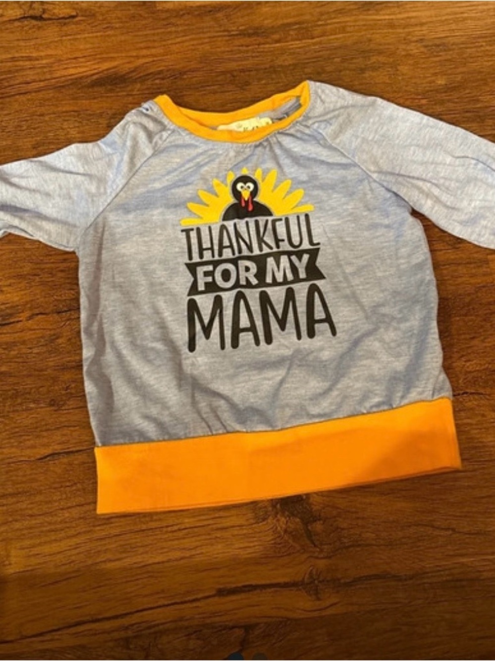 Kids 'Thankful For My Mama' Gray & Yellow Sweatshirt